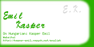 emil kasper business card